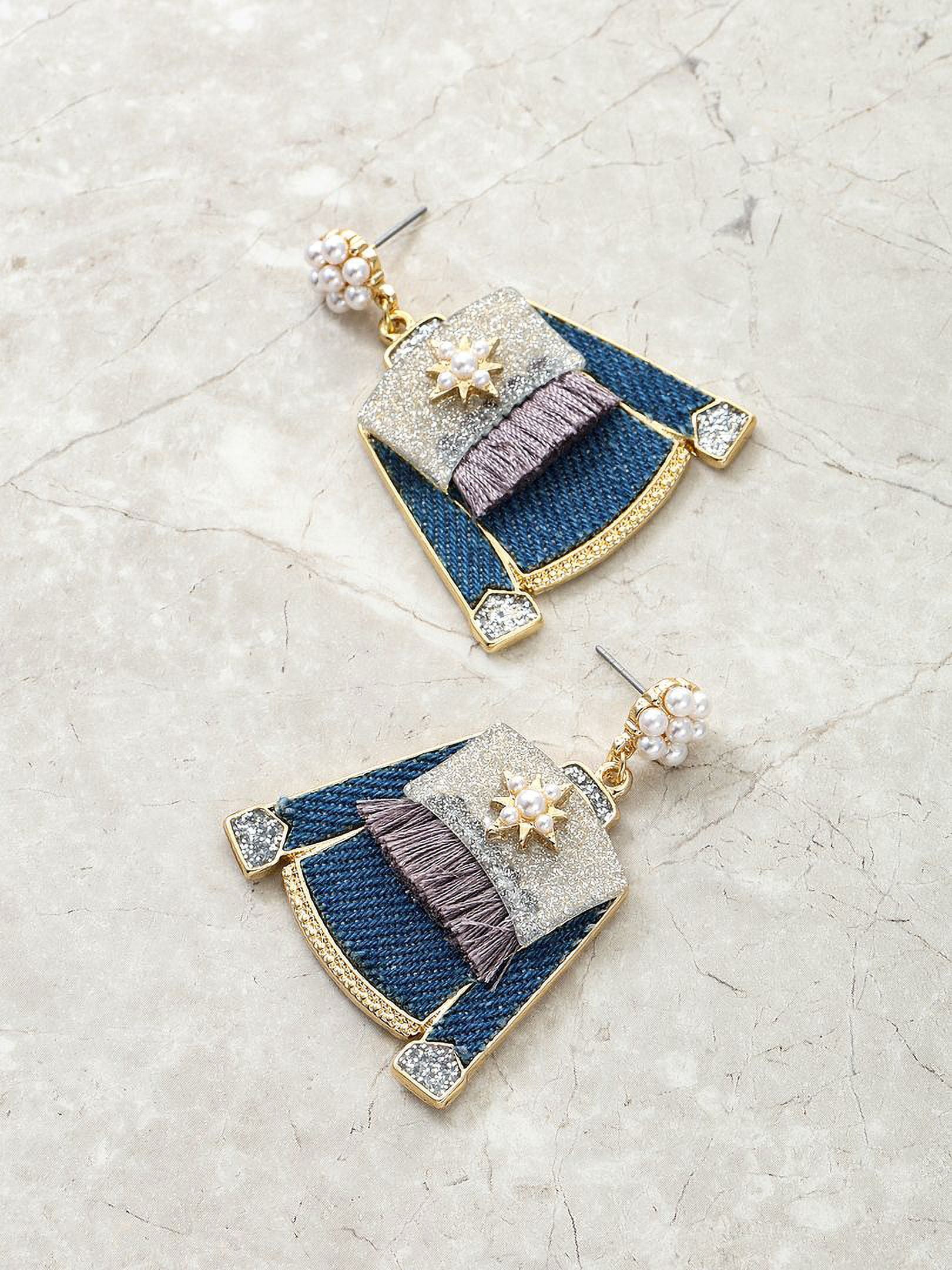 Packed Party Women's Goldtone Meet-Me-In-Nashville Earrings, Blue