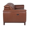 thumbnail image 4 of Bergamo Coach Brown Top Grain Leather Power Reclining Loveseat, 4 of 7