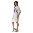 thumbnail image 3 of Riviera Sun Embroidered Casual Dress with Smocking Top (White / Navy, Small), 3 of 4