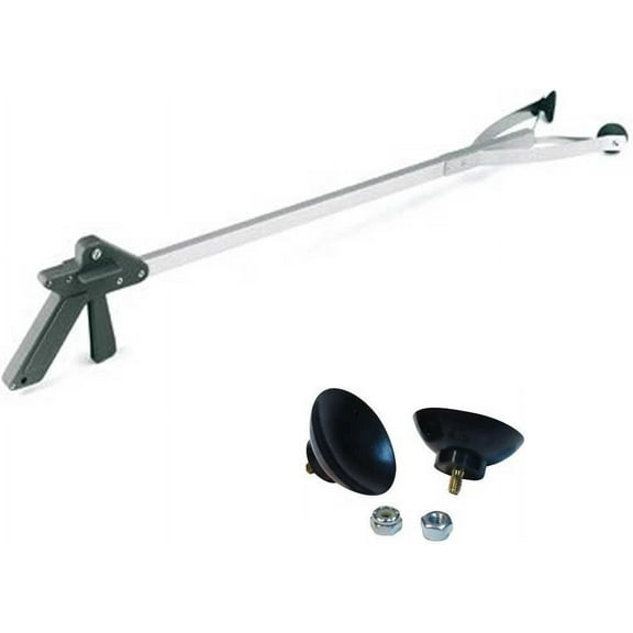 EZ Reacher 32" with Pair Replacement Rubber Gripper Cups (Bundle, 2 Items)