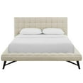 thumbnail image 4 of Modway Julia Queen Biscuit Tufted Upholstered Fabric Platform Bed in Beige, 4 of 6