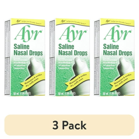 (3 pack) Ayr Saline Nasal Drops , 1.69 Oz