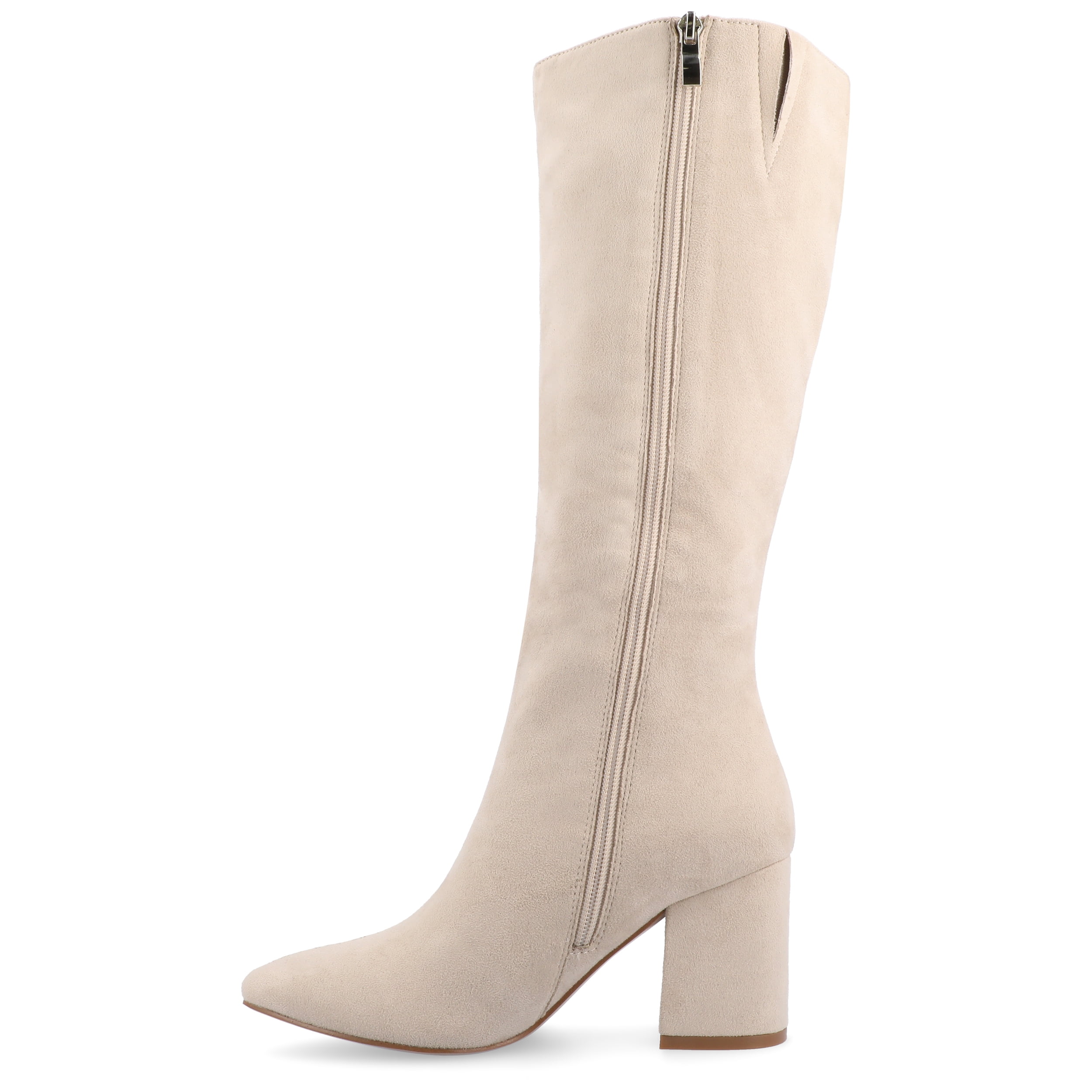 Journee Womens Ameylia Covered Block Heel Pointed Toe Boots