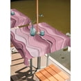 thumbnail image 2 of Square Outdoor Tablecloth with Umbrella Hole Pink Ombre Outside Table Cloth Waterproof Patio Table Cover Abstract Art Moire Ocean Waves Zipper Tablecloths for Picnic Party Camping 60x60 Inch, 2 of 8
