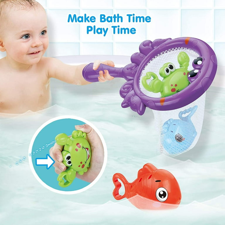 KATELUO Bath Toy, 7 Piece Baby Bath Toy Set, Bath Toy Children, Bath Toy  with Fishing Net for 1 2 3 4 Years Old Girls Boys (Style A) : :  Toys & Games