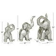 thumbnail image 3 of 12", 11", 8"H Silver Porcelain Ceramic Cubist Elephant Sculpture, by DecMode (3 Count), 3 of 8