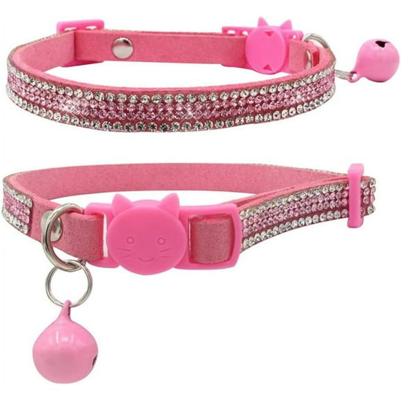 Breakaway Cat Collars, Kitten Collar with Bell,Adjustable Rhinestone Cat Collar for Girl & Boy Cats