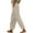 Beige, variant on BILIKEYU Women's Summer High-Waisted Cotton-Linen Wide-Leg Trousers, Women's Cotton-Linen Blend Trousers, Women's Elastic Waist Cotton-Linen Trousers