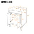 thumbnail image 3 of Tcbosik 24 inch Bathroom Vanity with Ceramic Sink, Floor Standing Vanity Storage Cabinet with Adjustable Shelf and 2 Soft Close Doors, Black, 3 of 9