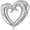 Silver, variant on PMU Heart Shaped 24 Inch Open Center Mylar Balloon, Red Pkg/10