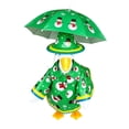 thumbnail image 3 of Porch Goose Outfit 5Pcs Christmas Goose Raincoat with Hat & Umbrella Snowman Printed Statue Goose Dress‑Up Clothing for 23 Inch Yard Goose Outdoor Porch Courtyard Garden Holiday Decoration Green, 3 of 8