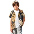 thumbnail image 3 of Abcomgle Boys Hawaiian Shirt Size 10-12 Tropical Palm Tree Print Tropical Shirts for Boys Button Down Short Sleeve Vacation Hawaiian Clothes for Boys,Dark Gray,9-10Years, 3 of 5