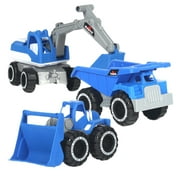 3pcs Children Simulation Engineering Vehicles Excavator Inertia Car Boys Toy Truck Beach Toy Car for Kids (Excavator + + Sand Tr