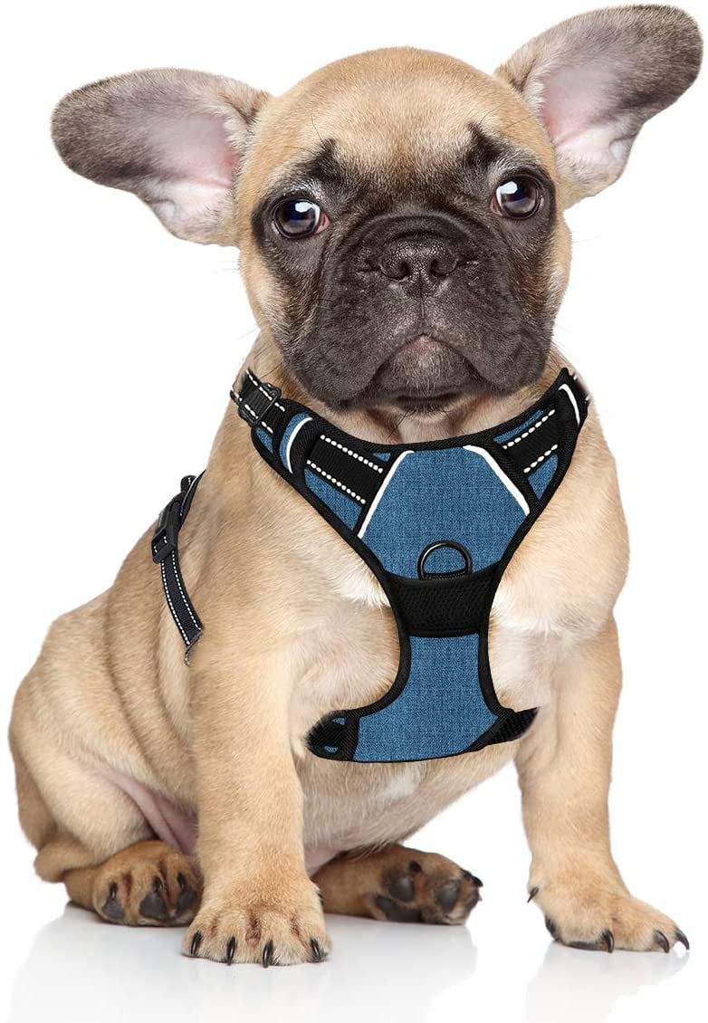No Pull Dog Harness Step In Mesh Padded Vest Reflective Adjustable Bulldog S M L 