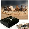thumbnail image 3 of Ambesonne Horse Jigsaw Puzzle, Equine Themed Animals, Heirloom-Quality Fun Activity for Family Durable Cardboard, 1000 pcs, Brown Sand Brown, 3 of 6