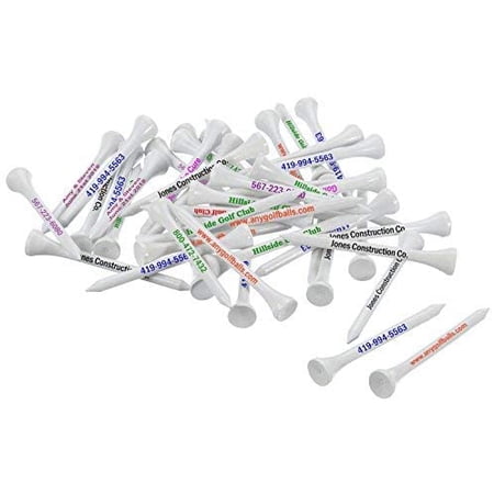 Premium 2 3/4 Inch White Personalized Golf Tees - 75 Pack