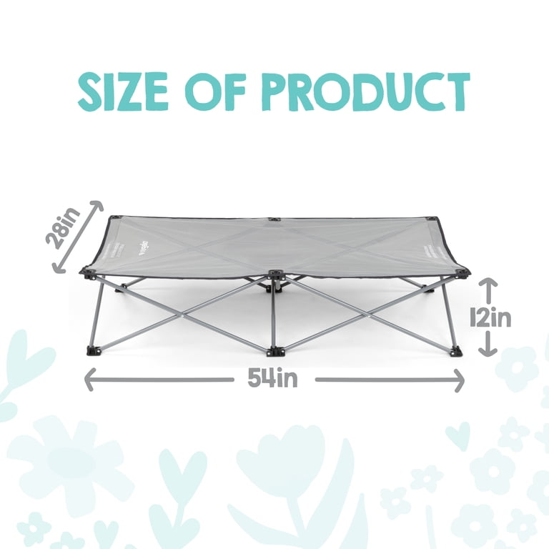 Regalo Extra Long My Cot Portable Toddler Bed, Gray photo 3