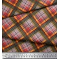 thumbnail image 2 of Soimoi Velvet Fabric Diagonal Check Print Fabric by The Yard 58 Inch Wide, 2 of 3