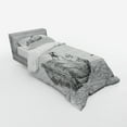 thumbnail image 3 of Ambesonne White Bedding Set 4 Pcs, Fisherman on Boat Sketch, Queen, Charcoal Grey White, 3 of 3