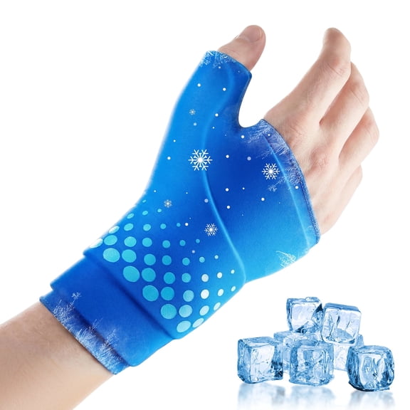 Hot Cold Therapy Wrap for Wrist and Thumb, Reusable Gel Ice Pack Hand Glove for Swelling Recovery, Comfortable Support for Men Women