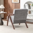 thumbnail image 3 of Leumius Mid Century Modern Accent Chair,Upholstered Reading Armchair with Solid Wood Frame,Accent Chair for Living Room Bedroom Apartment, Easy Assembly,Light Gray, 3 of 9