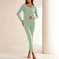 thumbnail image 7 of ssuyfkrb Thermal Underwear Set for Women 2 Piece,Thermal Underwear Set for Women,Warm,Soft,Stretch Fabric,Breathable,Green,5XL, 7 of 7