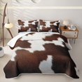 thumbnail image 2 of Erosebridal Cowhide Print Twin Quilt Set,Brown White Spotted Animal Twin Coverlet Set For Boys,2 Pieces, 2 of 7
