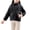 Black, variant on KAUOD Girls Full Zipper Mock Neck Jackets Fleece Soft Christmas Winter Coats Kids Long Sleeve Warm Plush Outwear with Pockets