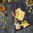 thumbnail image 5 of Dark Purple Cutting Board, Lavender Field Photo with Burnt Sienna Toned Sunset Sky Tree Silhouettes, Decorative Tempered Glass Cutting and Serving Board, in 3 Sizes, by Ambesonne, 5 of 5