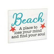 JennyGems Beach House Decor, Beach Bathroom Wall Decor, Inspirational Gifts, Coastal Nautical Decor Beach Signs Coastal Farmhouse Decor (Beach A Place To Lose Your Mind and Find Your Soul)