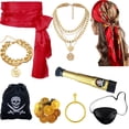 thumbnail image 1 of Set de accesorios para disfraz de pirata UYY, 9 piezas para hombre y mujer, 1 of 7