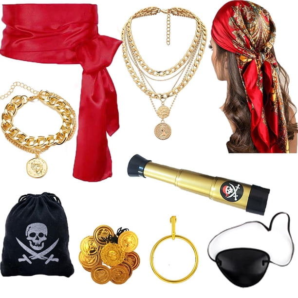 Set de accesorios para disfraz de pirata UYY, 9 piezas para hombre y mujer