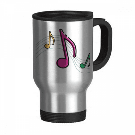 

Phonogram Stave Musical Travel Mug Flip Lid Stainless Steel Cup Car Tumbler Thermos