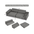 thumbnail image 2 of 3 - piece para niños pequeños modular foam play couch set: a versatile sofa cama para playing, gaming, y reading (gray/blue), 2 of 8