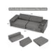 thumbnail image 2 of 3 - piece para niños pequeños modular foam play couch set: a versatile sofa cama para playing, gaming, y reading (gray/blue), 2 of 8