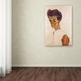 thumbnail image 3 of Trademark Fine Art 'Self Portrait With Striped Shirt' Canvas Art by Egon Schiele, 3 of 3