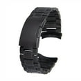 thumbnail image 1 of 22mm Stainless Steel Solid Links Bracelet Watch Band Strap Curved End with 4pcs Watch Spring Bars (Black), 1 of 7
