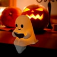 thumbnail image 6 of Halloween Ghost Reading Book Lamp | Warm LED Lighted Statue Figurine | Battery Operated | Cozy Mantel Shelf Table Decor | Whimsical Indoor Accent | 6 inch | Party Home Night Light, 6 of 7