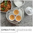 thumbnail image 4 of Shisuyan 1 Set of Stainless Steel Teaware Portable Tea Plate Heart-shaped Teaware Tea Cup Plate with Lid, 4 of 8
