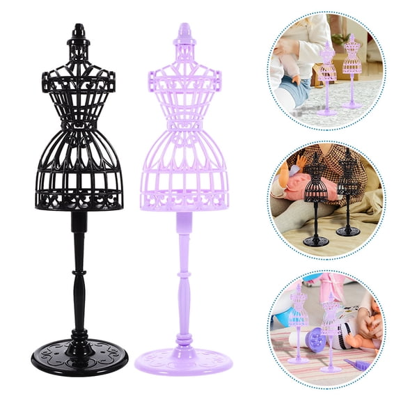 Hemoton 6pcs Doll Clothes Rack Mannequin Model Doll Dress Clothing Stand Hollow Display Support