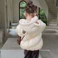 thumbnail image 3 of Baby Boys Girls Winter Down Coat Bear Ear Hooded Jackets Warm Snowsuit Light Weight Windproof Puffer Padded Winter Clothes 1-2 Years, 3 of 8