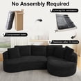 thumbnail image 3 of GNIXUU 120.9” Large Curved Sectional Couch, Luxury Plush Corduroy Boneless Sofa,Modern L-Shaped Cloud Couches for Living Room Office, Right-Facing Chaise, No Assembly Required,Black, 3 of 7