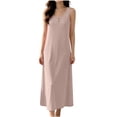 thumbnail image 5 of QIbmong Sleeveless Nightgowns for Women Henley Neck Maxi Summer Dress Casual Comfy Loose Fitted Loungewear(XXXXL,Khaki), 5 of 9