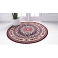thumbnail image 4 of Rugs.com Rabia Collection Rug – 10' Round Burgundy Low Rug Perfect For Kitchens, Dining Rooms, 4 of 9