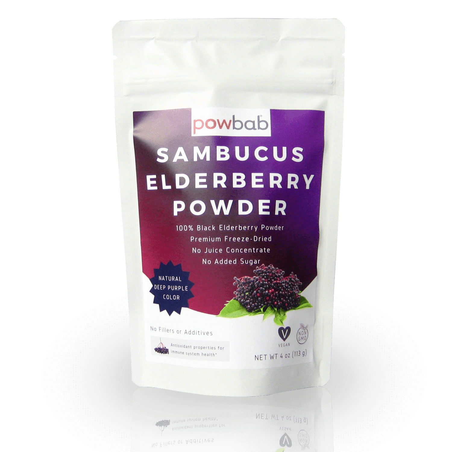 powbab Sambucus Elderberry Powder from 100 FreezeDried Organic
