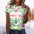 thumbnail image 2 of Camiseta informal para mujer, blusa estampada con cuello redondo y manga corta, Tops OAVQHLG3B Store  lin121212, 2 of 4
