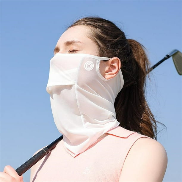 Tongliya 1pcs Nylon Sunscreen Mask Golf Outdoor Mosquito Repellent  Breathable Veil UV Protection XTJ52; Arctic Grey