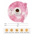 thumbnail image 6 of 13 Inch Round Placemats Set of 4, Valentine's Day Non Slip Heat Insulation PP Table Mats, Watercolor Roses Floral Ombre Romantic Washable Place Mats for Kitchen Dining Party Table Decor, 6 of 7