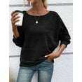 thumbnail image 4 of Cogild Ribbed Knit Pullover Striped Sweaters for Womens Lightweight Shirts for Ladies Long Sleeves Crewneck Design Cozy Oversized Tops, 4 of 7