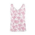 thumbnail image 5 of Women's Satin V-Neck Camisole Top, Floral Print Summer Basic Tank for Casual Outfits or Evening Wear,Pink L, 5 of 5